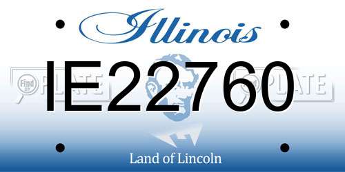IE22760 Illinois License Plate