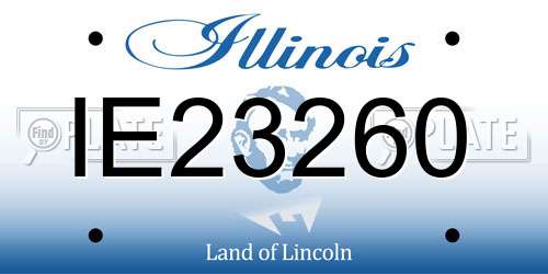 IE23260 Illinois License Plate