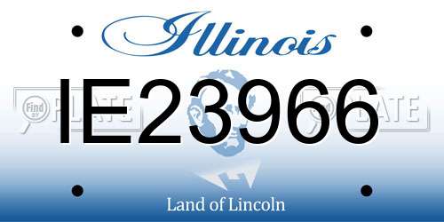 IE23966 Illinois License Plate