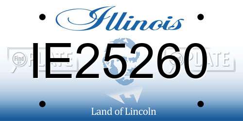 IE25260 Illinois License Plate