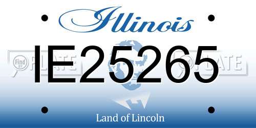 IE25265 Illinois License Plate