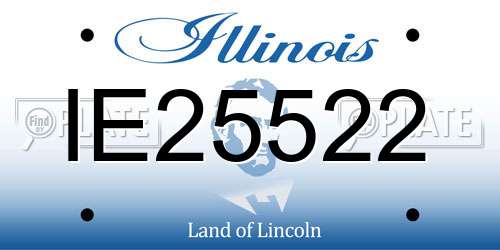 IE25522 Illinois License Plate