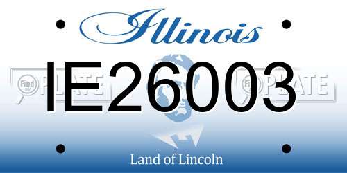 IE26003 Illinois License Plate