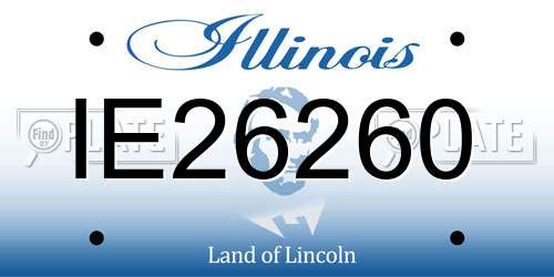 IE26260 Illinois License Plate