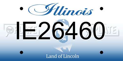 IE26460 Illinois License Plate