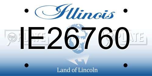 IE26760 Illinois License Plate