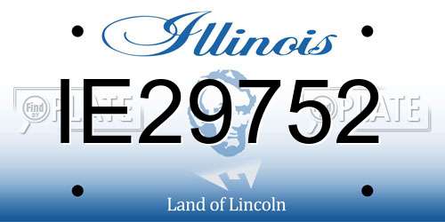 IE29752 Illinois License Plate
