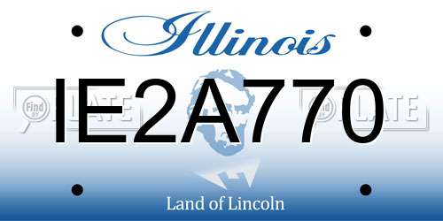 IE2A770 Illinois License Plate