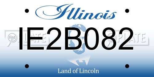 IE2B082 Illinois License Plate