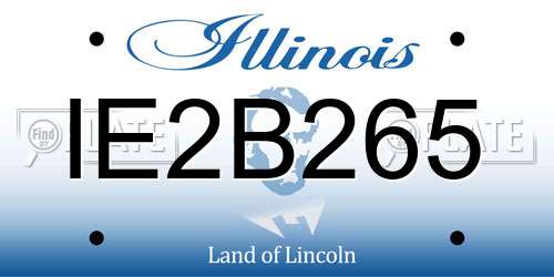 IE2B265 Illinois License Plate