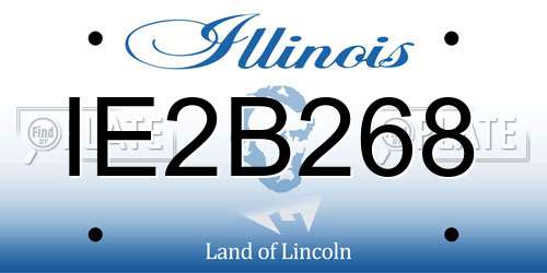 IE2B268 Illinois License Plate