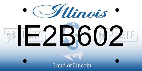IE2B602 Illinois License Plate