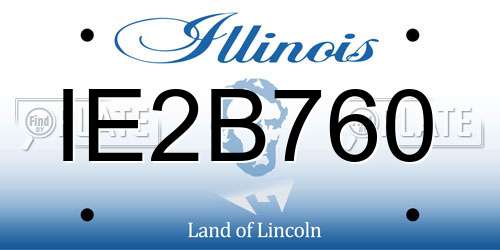 IE2B760 Illinois License Plate