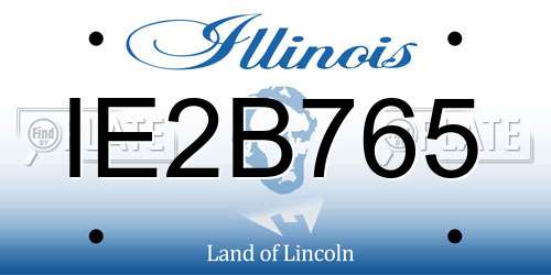 IE2B765 Illinois License Plate