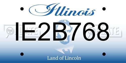 IE2B768 Illinois License Plate