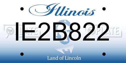 IE2B822 Illinois License Plate
