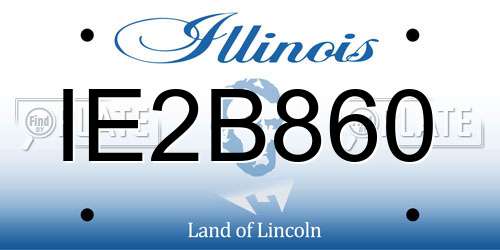 IE2B860 Illinois License Plate