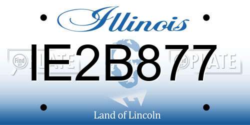 IE2B877 Illinois License Plate