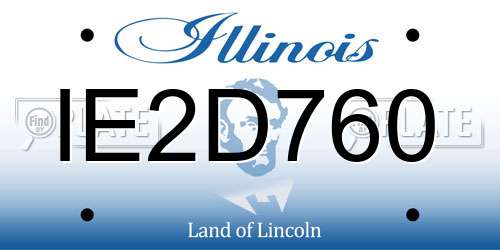 IE2D760 Illinois License Plate