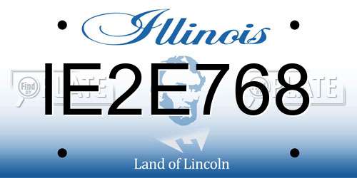 IE2E768 Illinois License Plate