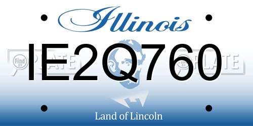 IE2Q760 Illinois License Plate