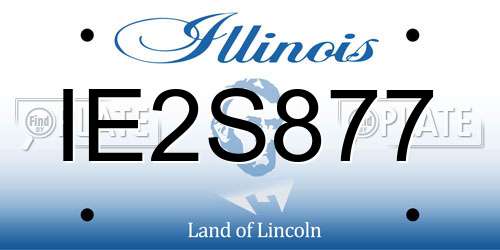 IE2S877 Illinois License Plate