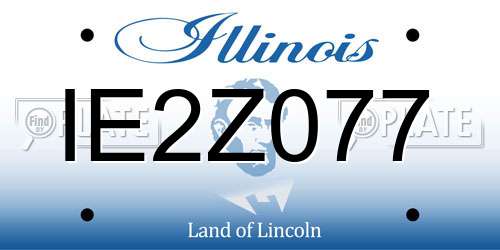 IE2Z077 Illinois License Plate