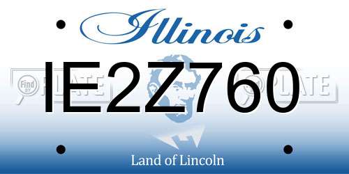 IE2Z760 Illinois License Plate