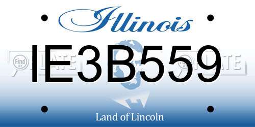 IE3B559 Illinois License Plate