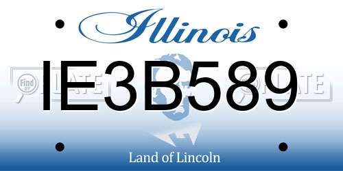 IE3B589 Illinois License Plate