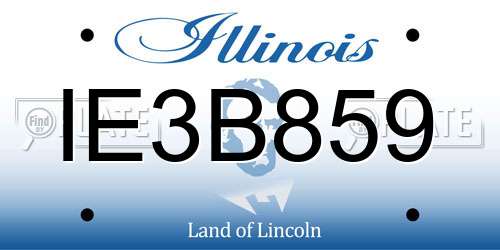 IE3B859 Illinois License Plate