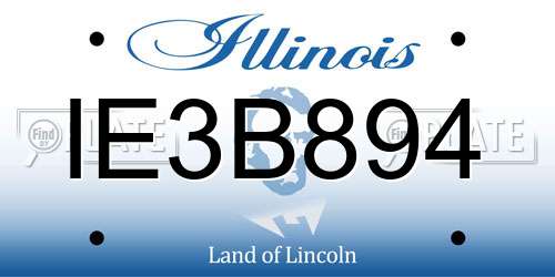 IE3B894 Illinois License Plate