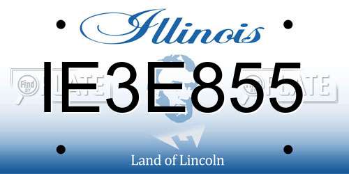 IE3E855 Illinois License Plate