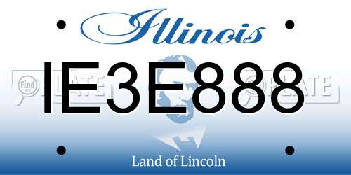 IE3E888 Illinois License Plate