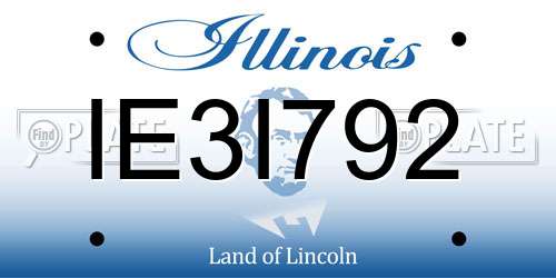 IE3I792 Illinois License Plate