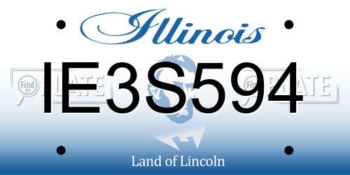 IE3S594 Illinois License Plate
