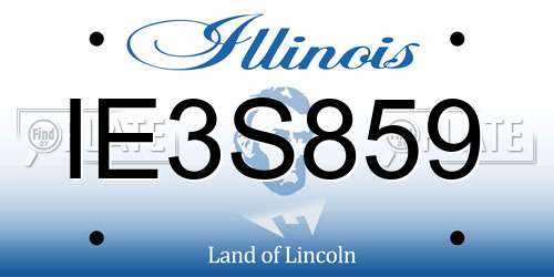 IE3S859 Illinois License Plate