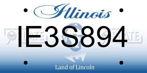 IE3S894 Illinois License Plate