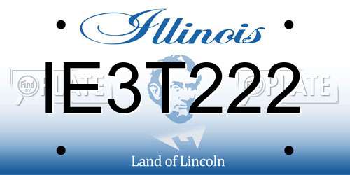IE3T222 Illinois License Plate