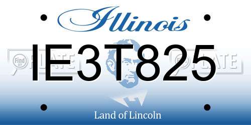 IE3T825 Illinois License Plate