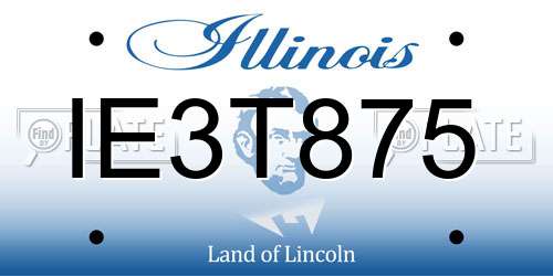 IE3T875 Illinois License Plate