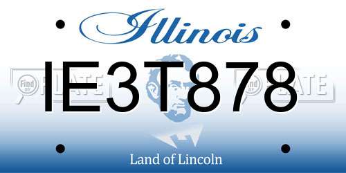 IE3T878 Illinois License Plate