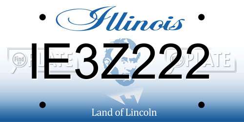 IE3Z222 Illinois License Plate