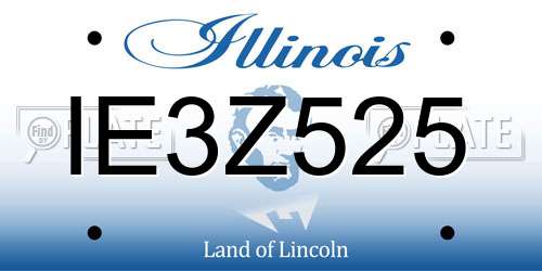 IE3Z525 Illinois License Plate