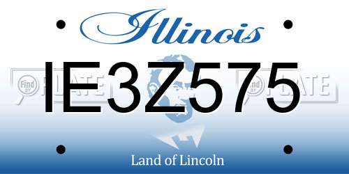 IE3Z575 Illinois License Plate