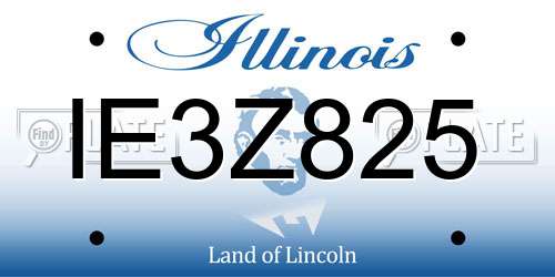 IE3Z825 Illinois License Plate