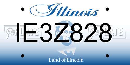 IE3Z828 Illinois License Plate
