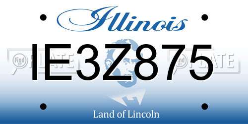 IE3Z875 Illinois License Plate