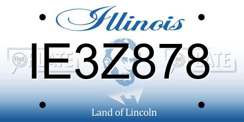 IE3Z878 Illinois License Plate
