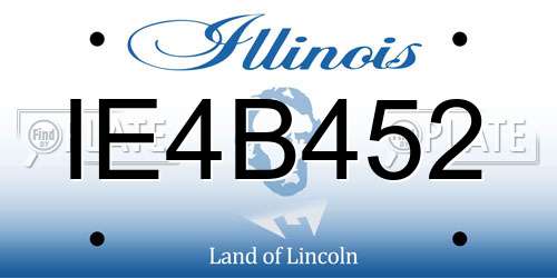 IE4B452 Illinois License Plate